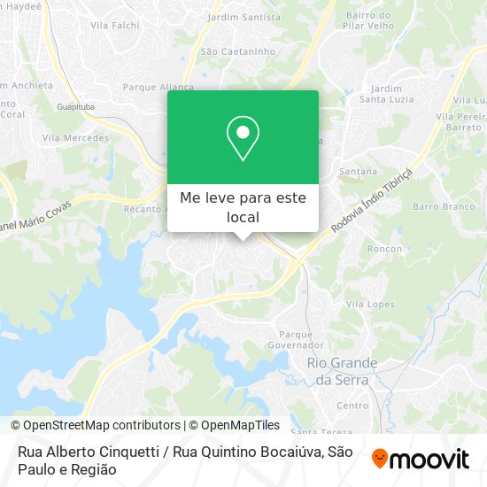 Rua Alberto Cinquetti / Rua Quintino Bocaiúva mapa