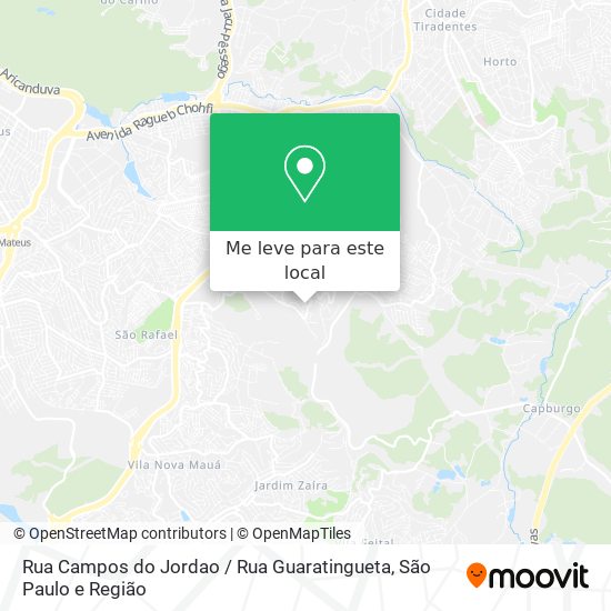 Rua Campos do Jordao / Rua Guaratingueta mapa
