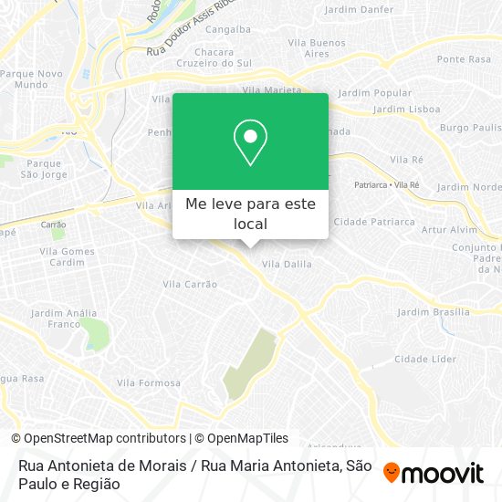 Rua Antonieta de Morais / Rua Maria Antonieta mapa