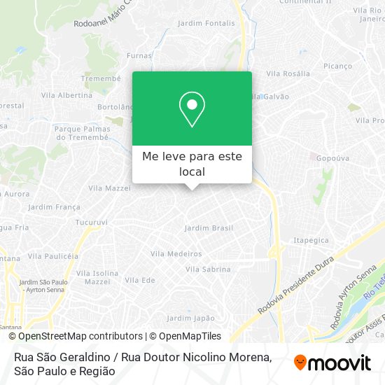 Rua São Geraldino / Rua Doutor Nicolino Morena mapa