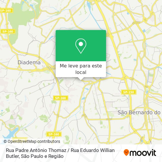Rua Padre Antônio Thomaz / Rua Eduardo Willian Butler mapa