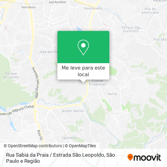 Rua Sabiá da Praia / Estrada São Leopoldo mapa