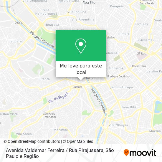 Avenida Valdemar Ferreira / Rua Pirajussara mapa