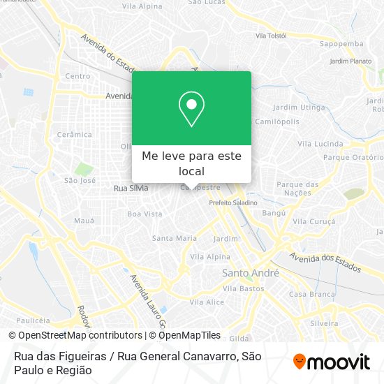 Rua das Figueiras / Rua General Canavarro mapa