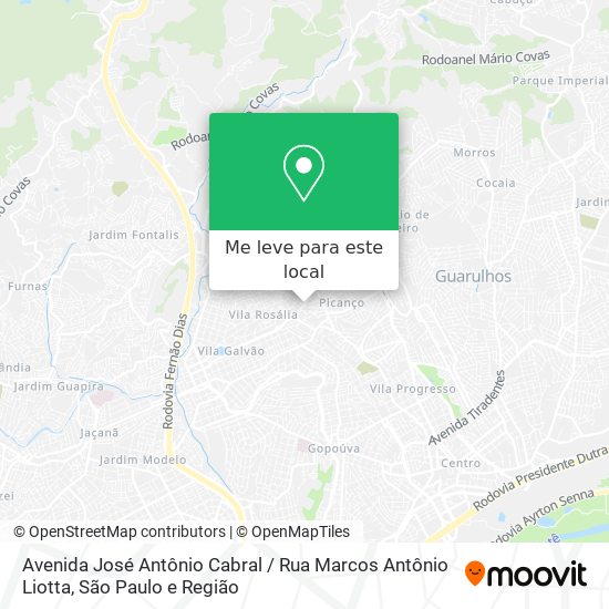 Avenida José Antônio Cabral / Rua Marcos Antônio Liotta mapa