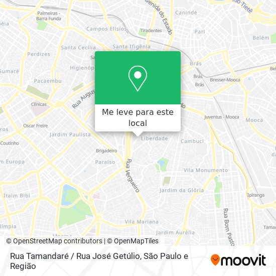 Rua Tamandaré / Rua José Getúlio mapa