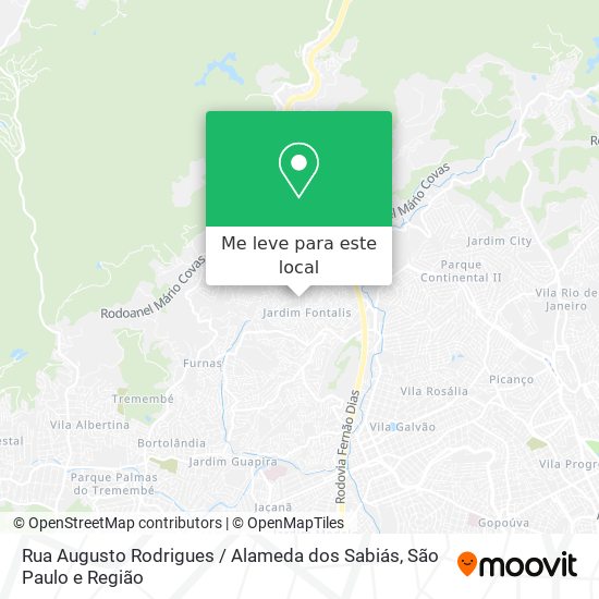 Rua Augusto Rodrigues / Alameda dos Sabiás mapa