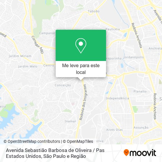Avenida Sebastião Barbosa de Oliveira / Pas Estados Unidos mapa