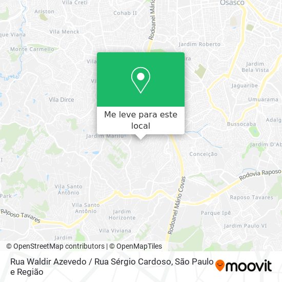 Rua Waldir Azevedo / Rua Sérgio Cardoso mapa