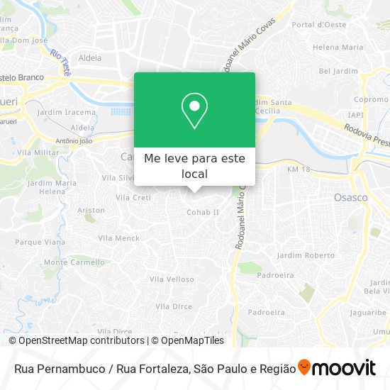 Rua Pernambuco / Rua Fortaleza mapa