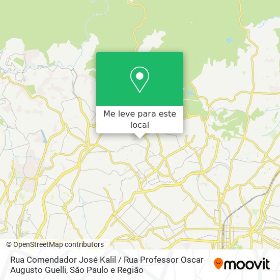 Rua Comendador José Kalil / Rua Professor Oscar Augusto Guelli mapa