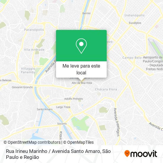 Rua Irineu Marinho / Avenida Santo Amaro mapa