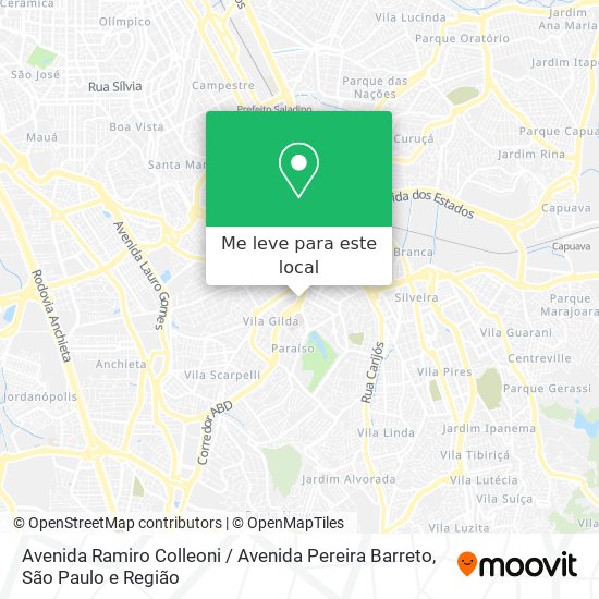 Avenida Ramiro Colleoni / Avenida Pereira Barreto mapa