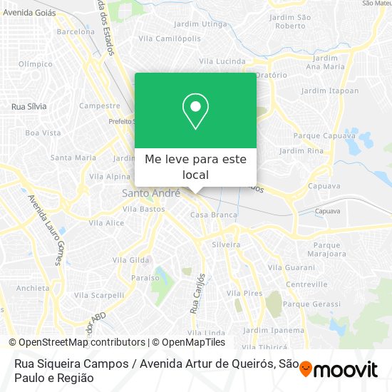 Rua Siqueira Campos / Avenida Artur de Queirós mapa
