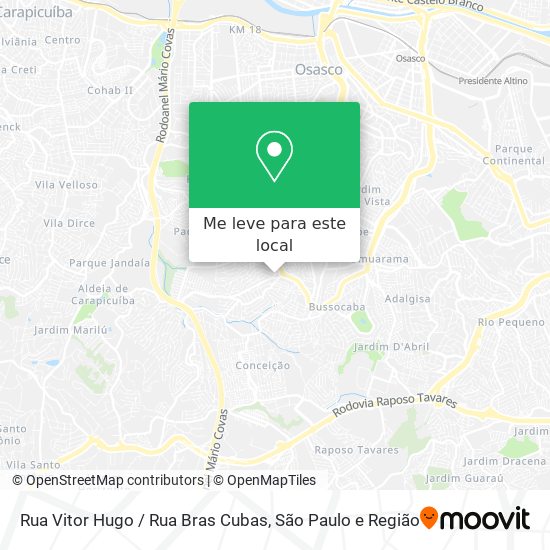 Rua Vitor Hugo / Rua Bras Cubas mapa