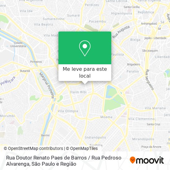 Rua Doutor Renato Paes de Barros / Rua Pedroso Alvarenga mapa