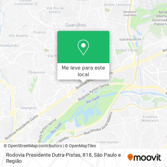 Rodovia Presidente Dutra-Pistas, 818 mapa