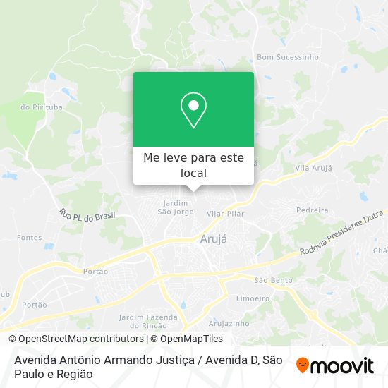 Avenida Antônio Armando Justiça / Avenida D mapa