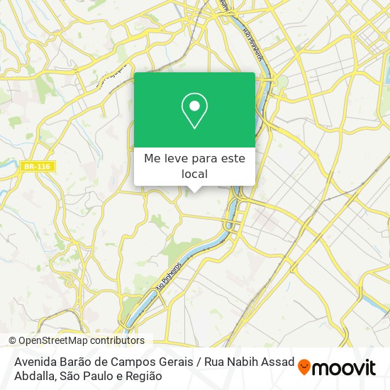 Avenida Barão de Campos Gerais / Rua Nabih Assad Abdalla mapa