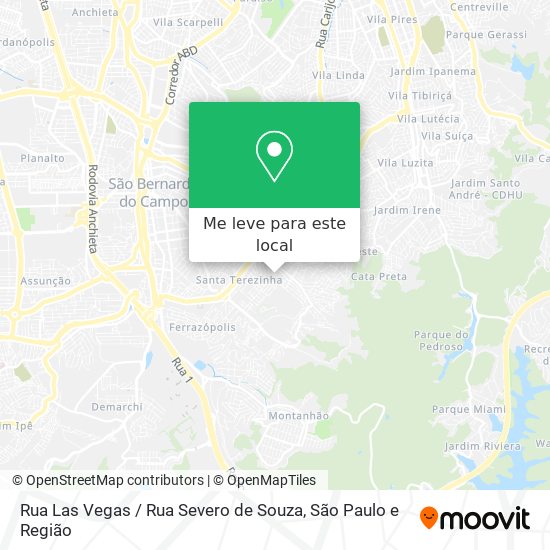 Rua Las Vegas / Rua Severo de Souza mapa