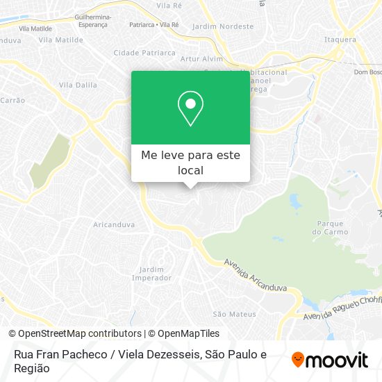 Rua Fran Pacheco / Viela Dezesseis mapa