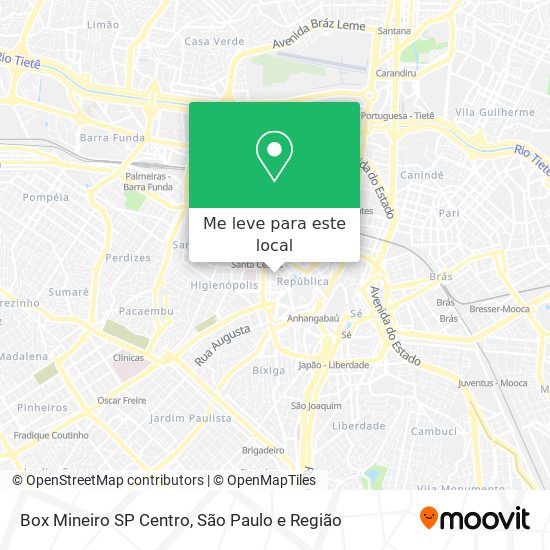 Box Mineiro SP Centro mapa