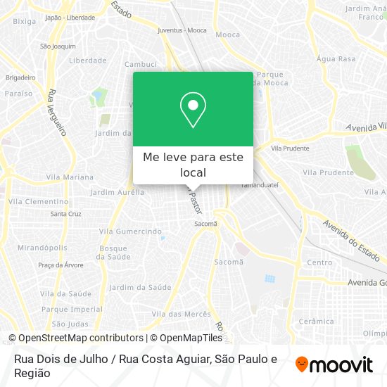 Rua Dois de Julho / Rua Costa Aguiar mapa