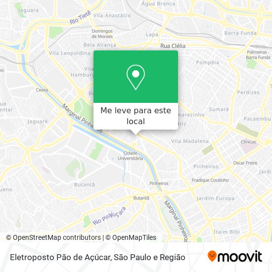 Eletroposto Pão de Açúcar mapa