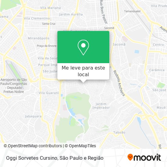 Oggi Sorvetes Cursino mapa