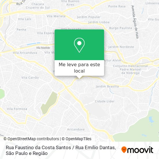 Rua Faustino da Costa Santos / Rua Emílio Dantas mapa