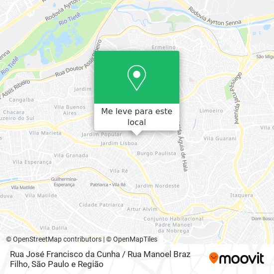 Rua José Francisco da Cunha / Rua Manoel Braz Filho mapa