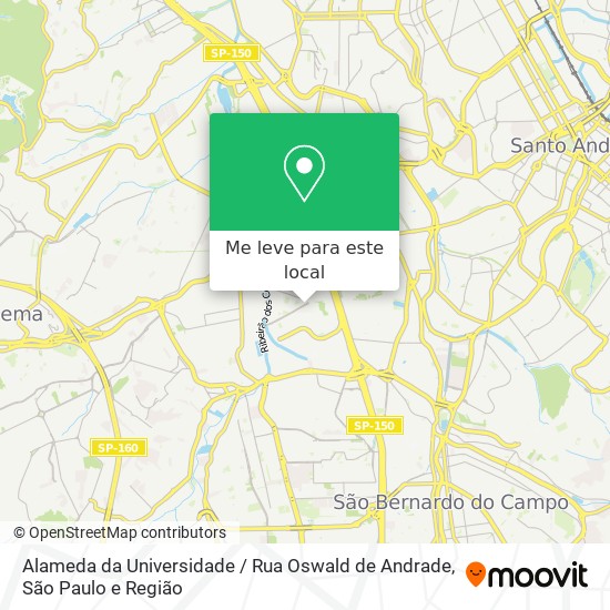 Alameda da Universidade / Rua Oswald de Andrade mapa