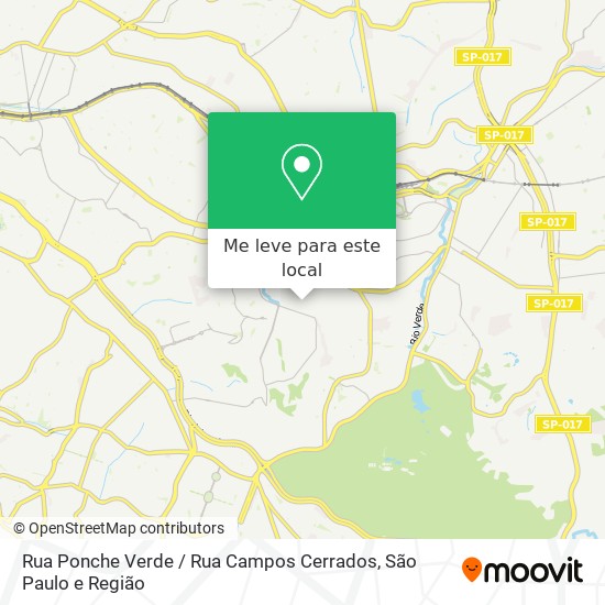 Rua Ponche Verde / Rua Campos Cerrados mapa