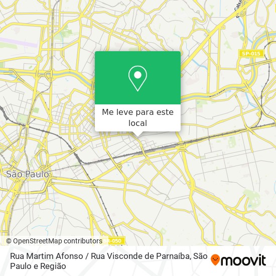 Rua Martim Afonso / Rua Visconde de Parnaíba mapa