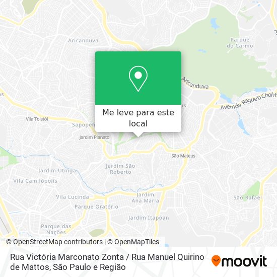 Rua Victória Marconato Zonta / Rua Manuel Quirino de Mattos mapa
