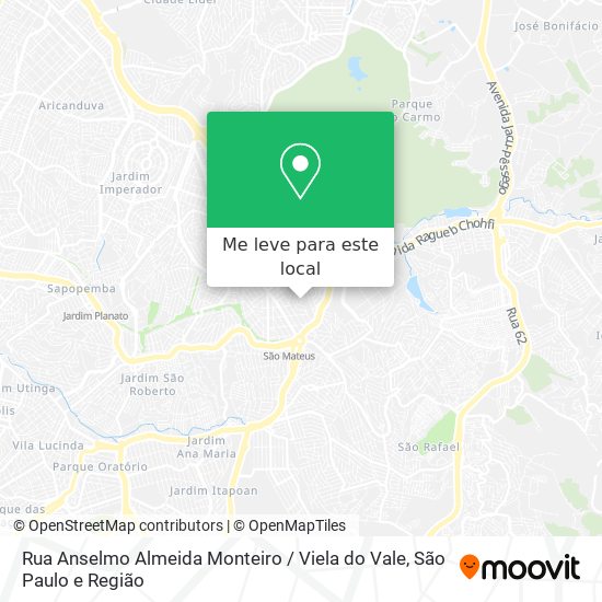 Rua Anselmo Almeida Monteiro / Viela do Vale mapa
