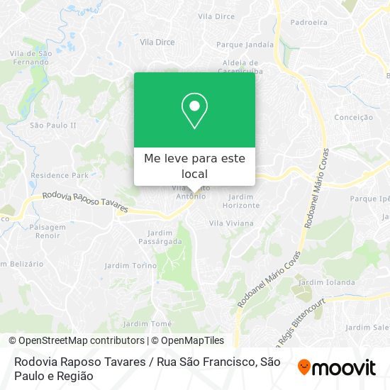 Rodovia Raposo Tavares / Rua São Francisco mapa