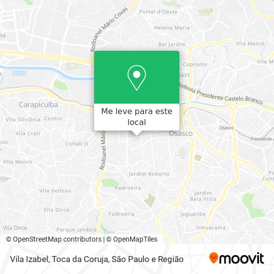 Vila Izabel, Toca da Coruja mapa