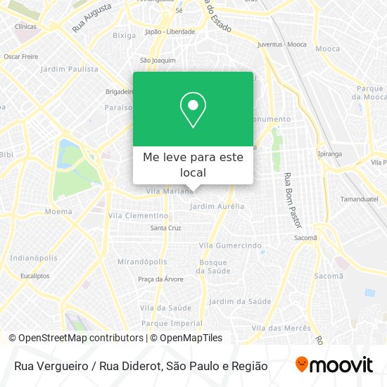 Rua Vergueiro / Rua Diderot mapa