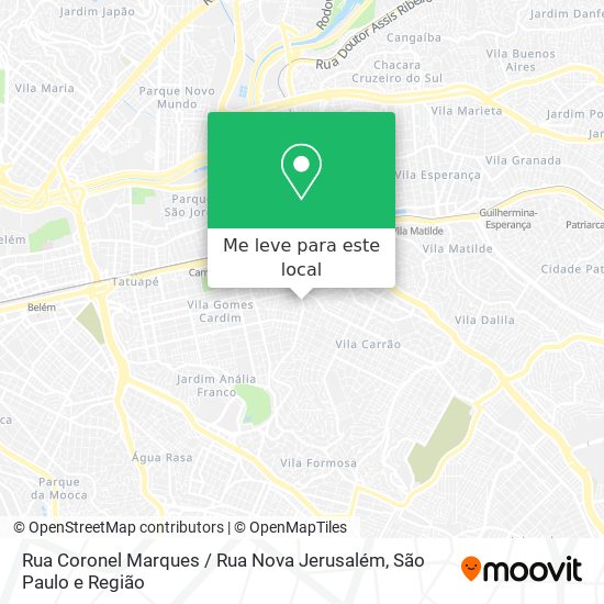 Rua Coronel Marques / Rua Nova Jerusalém mapa