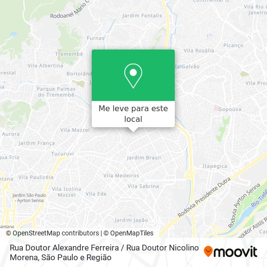Rua Doutor Alexandre Ferreira / Rua Doutor Nicolino Morena mapa
