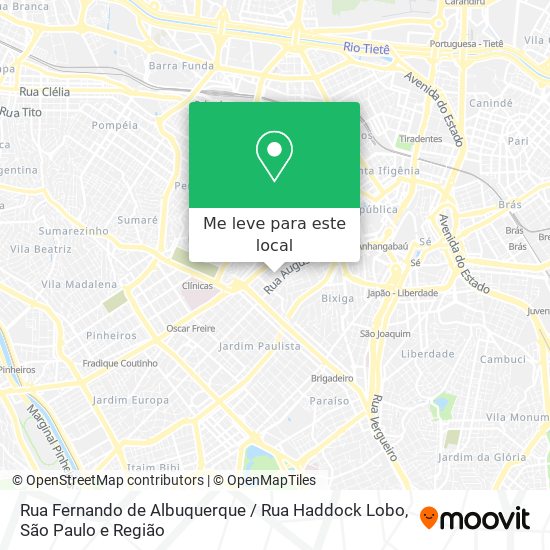 Rua Fernando de Albuquerque / Rua Haddock Lobo mapa