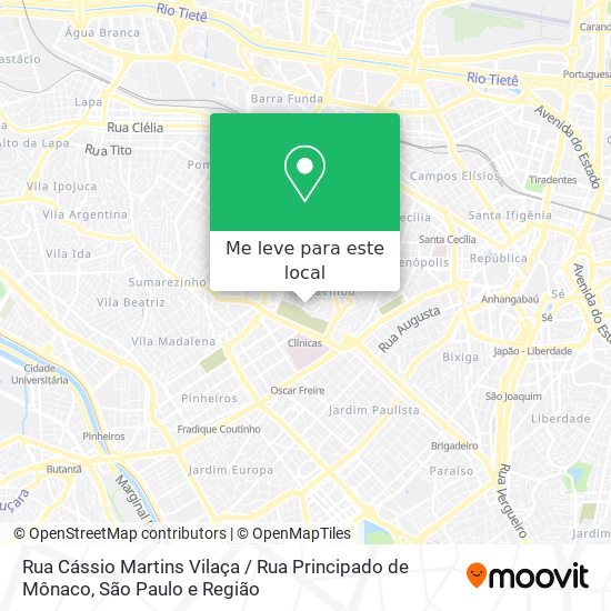 Rua Cássio Martins Vilaça / Rua Principado de Mônaco mapa