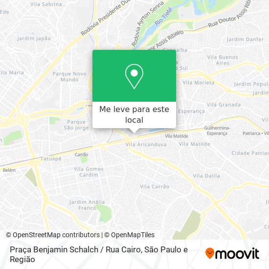 Praça Benjamin Schalch / Rua Cairo mapa