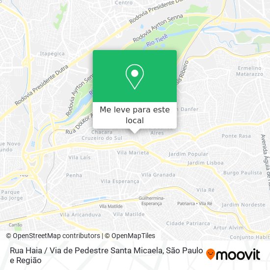 Rua Haia / Via de Pedestre Santa Micaela mapa