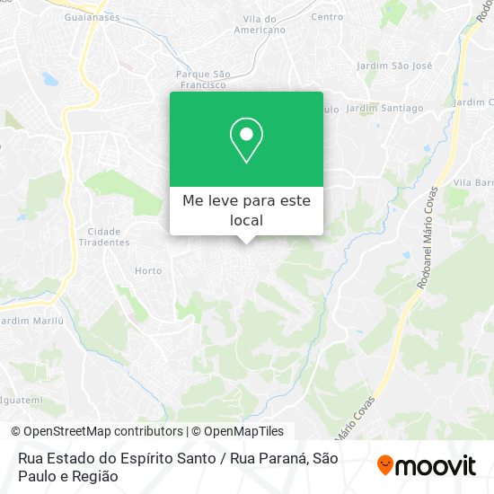 Rua Estado do Espírito Santo / Rua Paraná mapa