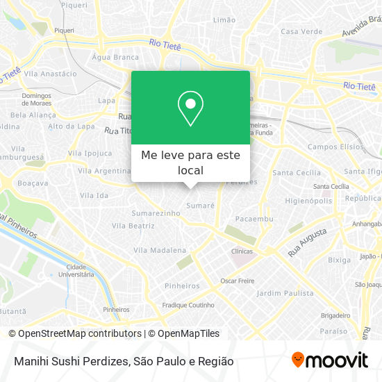 Manihi Sushi Perdizes mapa