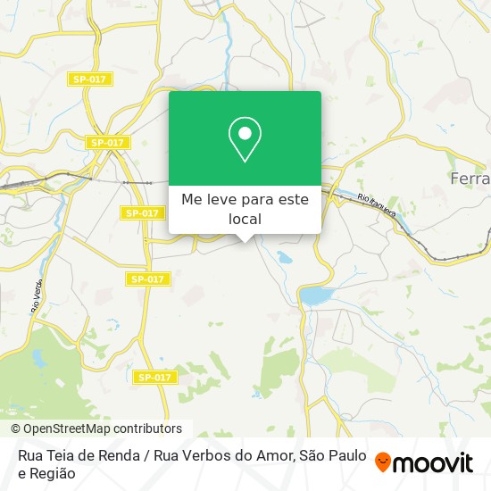 Rua Teia de Renda / Rua Verbos do Amor mapa