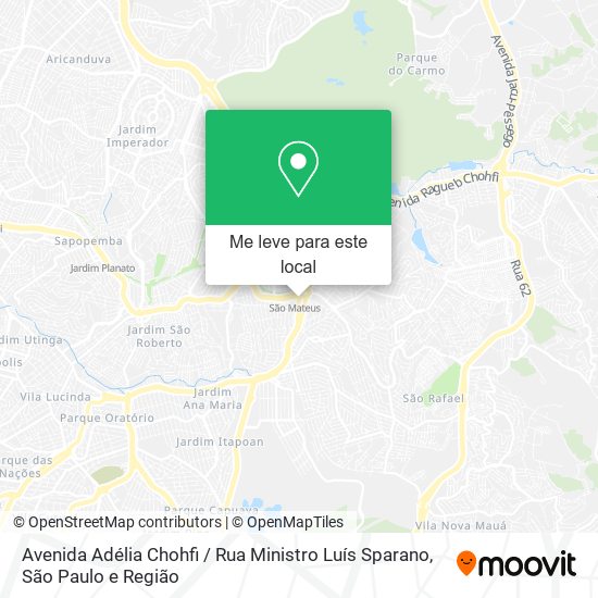 Avenida Adélia Chohfi / Rua Ministro Luís Sparano mapa