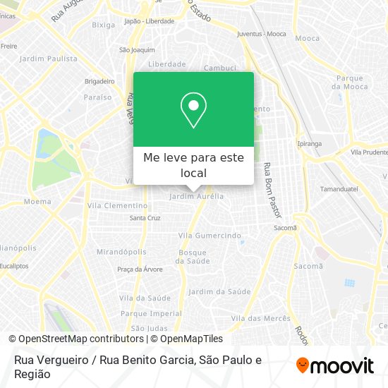 Rua Vergueiro / Rua Benito Garcia mapa